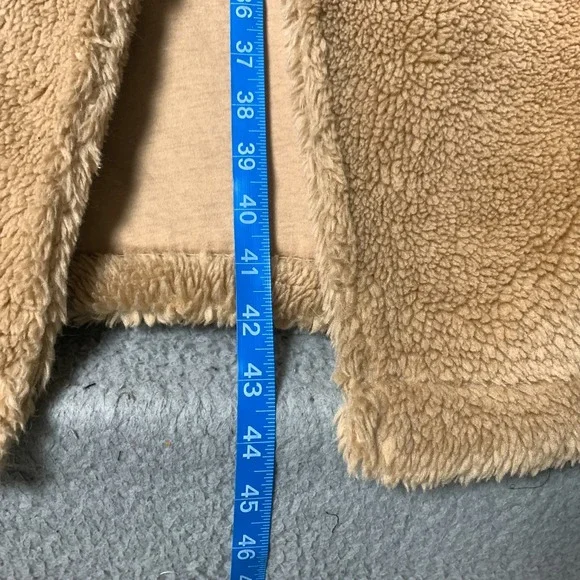 Alo Yoga Trench Coat Women's XXS 2XS Camel Oversized‎ Sherpa Foxy Teddy Jacket - Picture 7 of 8